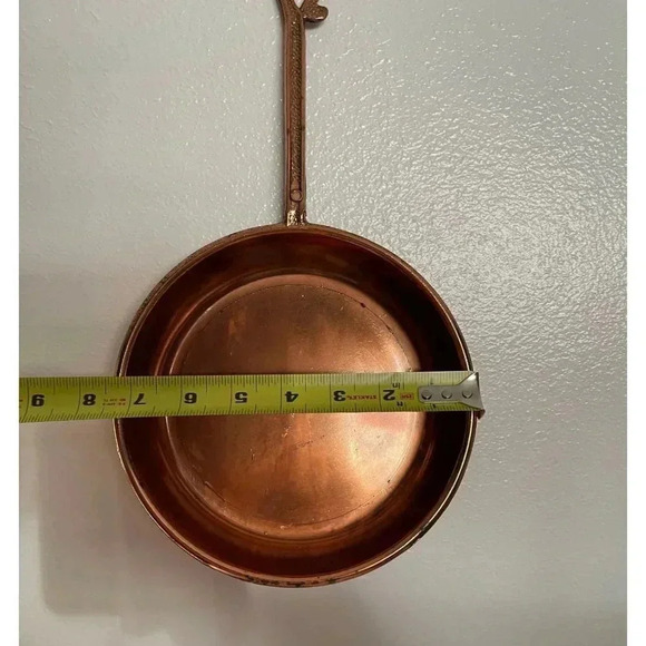 Copper Frying Skillet Engraving Paris Scene Decorative Flat Copper Hanging Pan - Picture 4 of 9